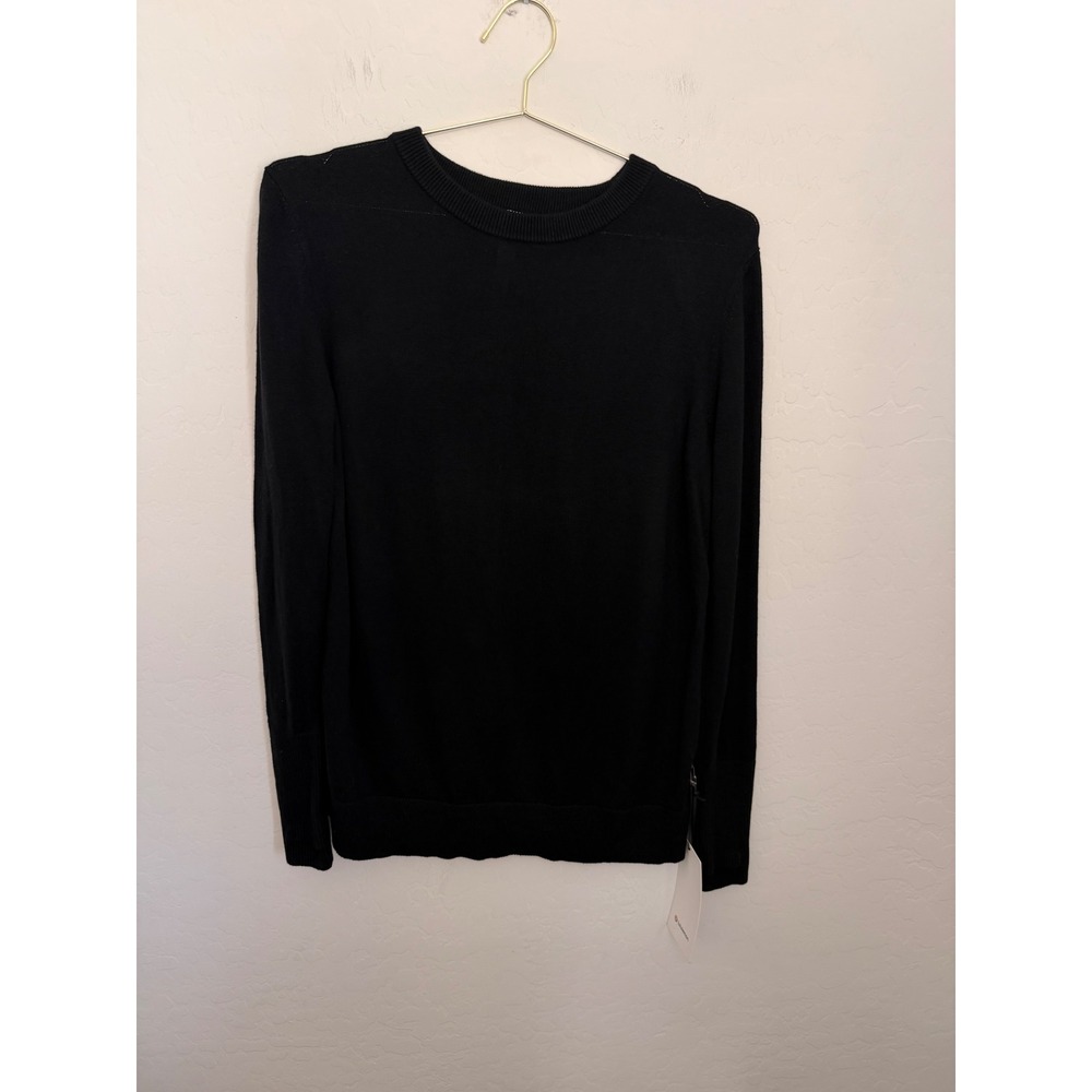 Lululemon Athletica Still at Ease Pullover Black Cashmere Blend Sweater Sz 6 NWT
